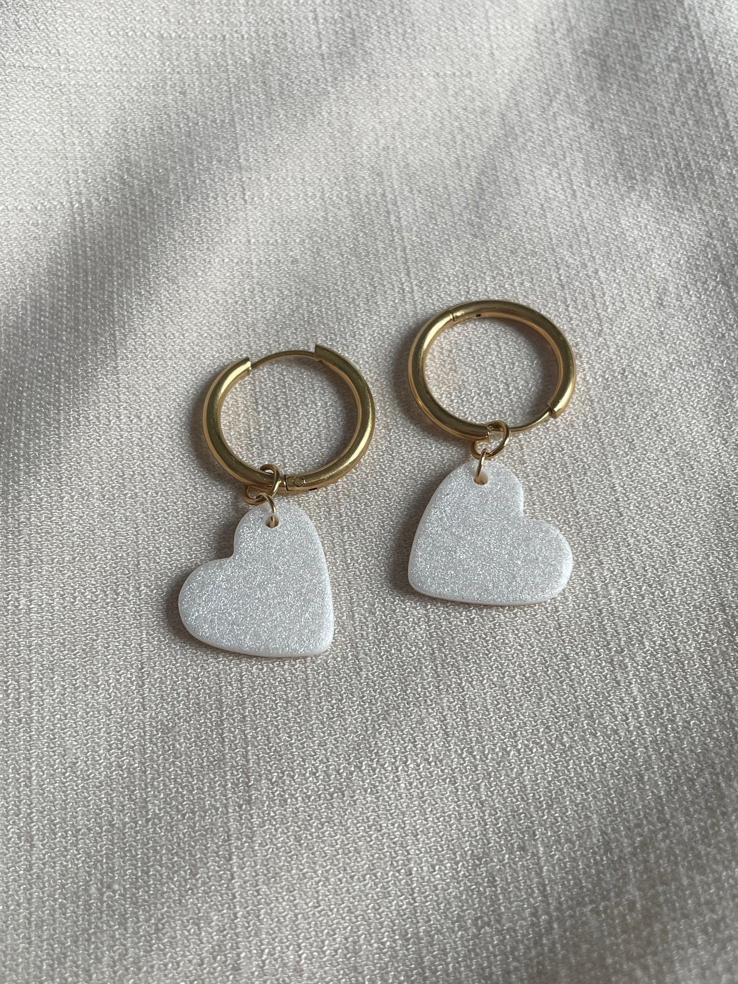 Cœurs blancs pailletés